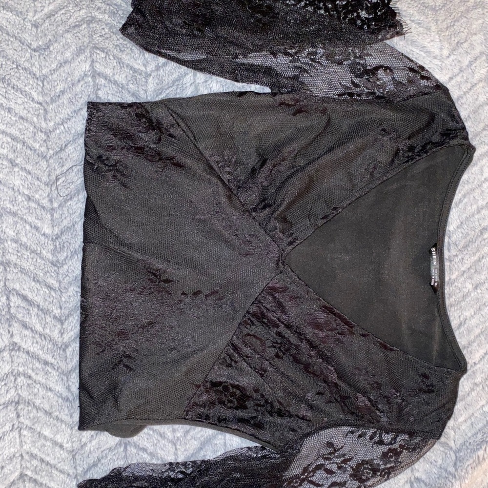 Black mesh body suit